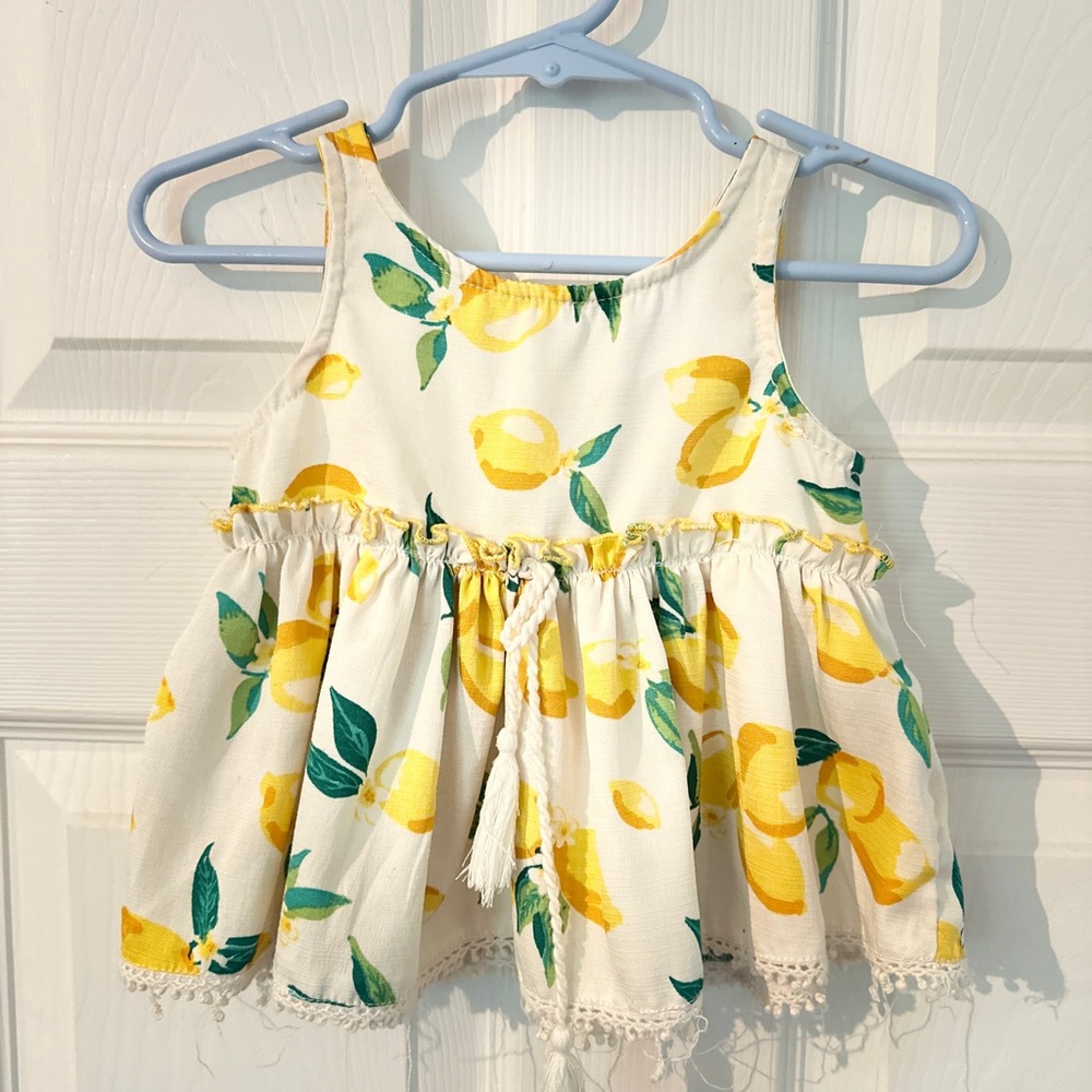 Rare Editions Yellow and Green Camisole with Lemon Print